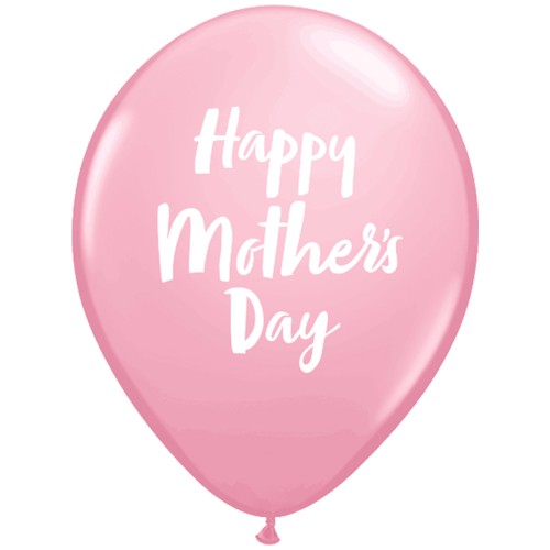 Mother's Day Script Pink 11" Latex Balloons (6 Pack)