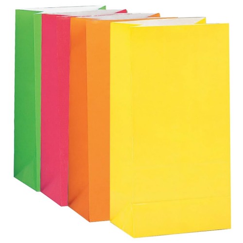 Multi-Coloured Paper Sweet Bags (10 Pack)