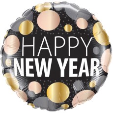 New Year Metallic Dots 18" Foil Balloon