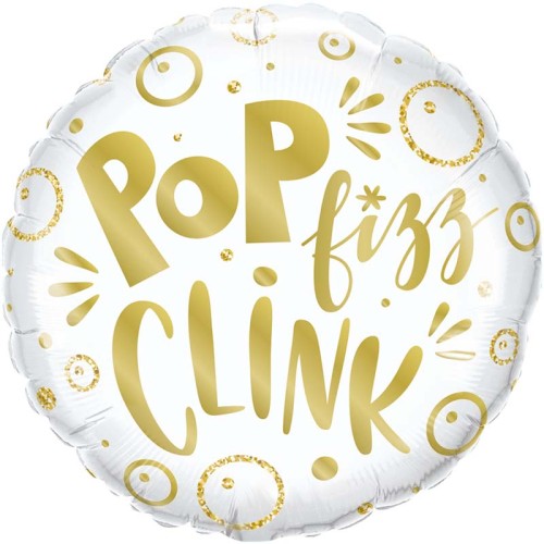 New Year Pop Fizz Clink 18" Foil Balloon