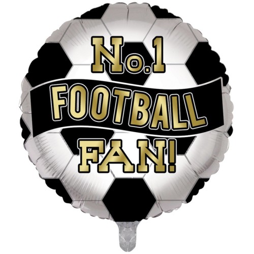 No.1 Football Fan Black & White 18" Foil Balloon