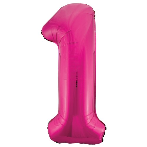 Pink Number 1 34" Foil Number Balloon