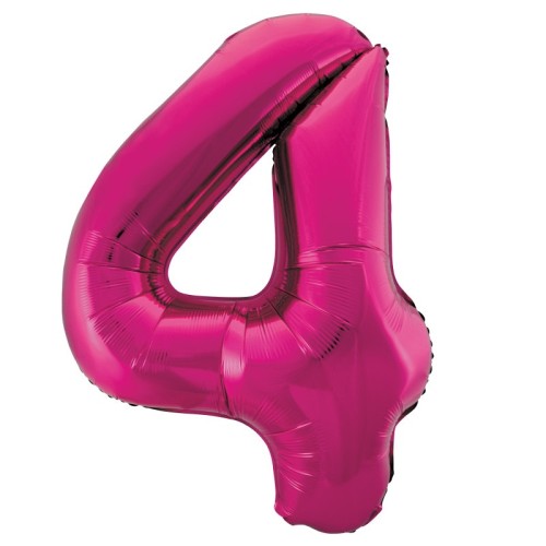 Pink Number 4 34" Foil Number Balloon