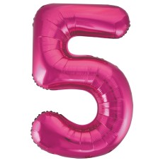 Pink Number 5 34" Foil Number Balloon