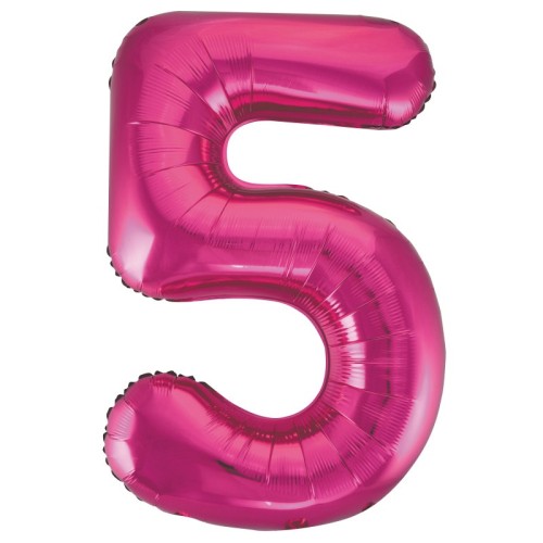 Pink Number 5 34" Foil Number Balloon