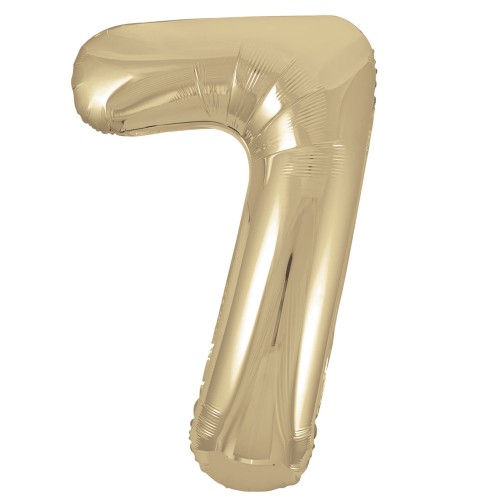 White Gold Number 7 34" Foil Number Balloon