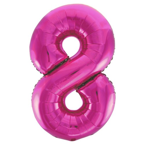Pink Number 8 34" Foil Number Balloon