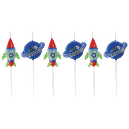 Outer Space Party Pick Candles (6 Pack)