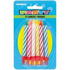 Traditional Striped Candles (12 Pack)