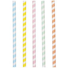 Pastel Ice Cream Paper Milkshake Straws (10 Pack)