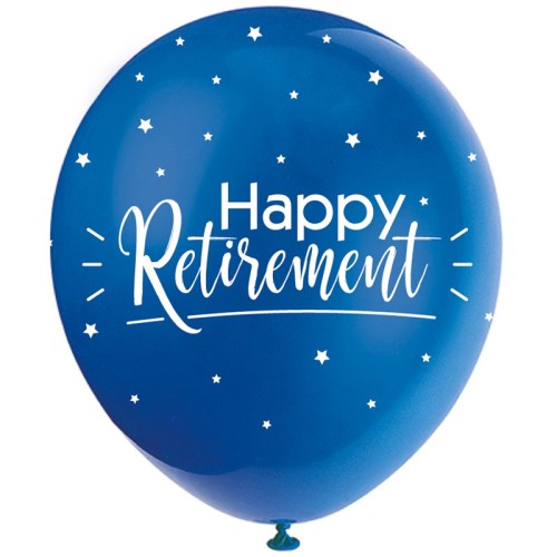 Pearl Assorted Colour 12" Retirement Latex Balloons (5 Pack)