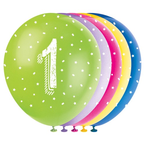 10 Pack of 12" Printed Number 70 Latex Balloons Multicoloured Birthday Party 