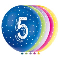 Age 5 Pearlised 12" Latex Balloons (5 Pack)