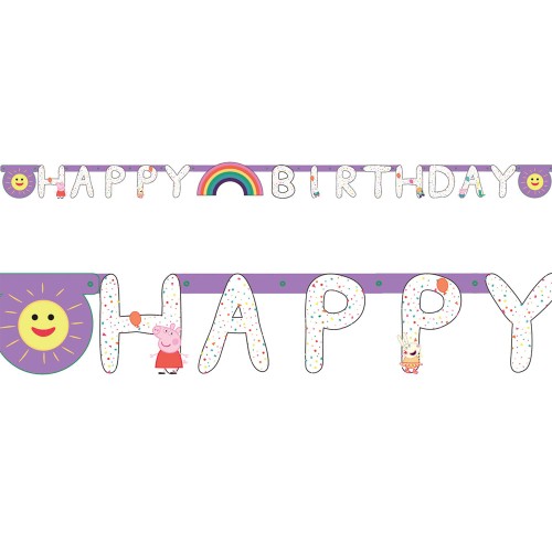 Peppa Pig Party Happy Birthday Banner