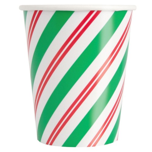 Peppermint Christmas Paper Cups (8 Pack)