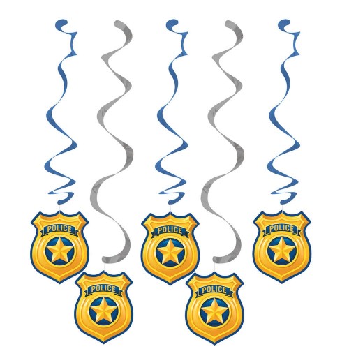 Police Party Dizzy Danglers (5 Pack)