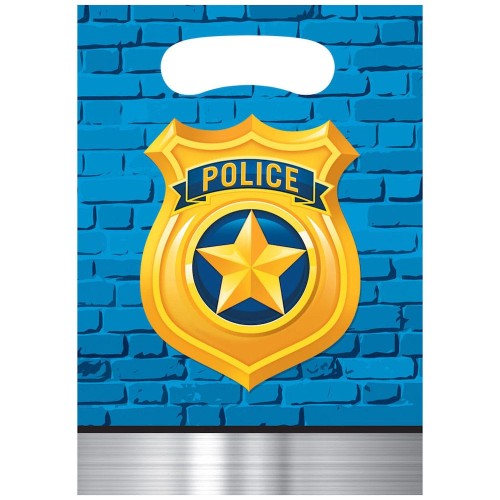 Police Party Loot Bags (8 Pack)
