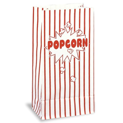 Striped Popcorn Bag (10 Pack)