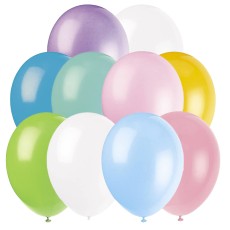Premium Multicoloured Pastel Latex Balloons (10 Pack)