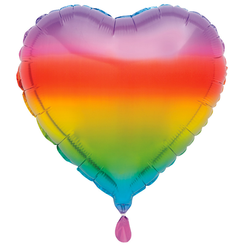 Rainbow Open Heart Supershape Foil Party Balloon 