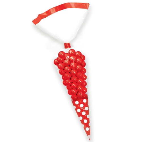 Red Cone Sweet Bags with Ties (10 Pack)