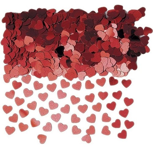 Red Metallic Sparkle Hearts Foil Confetti