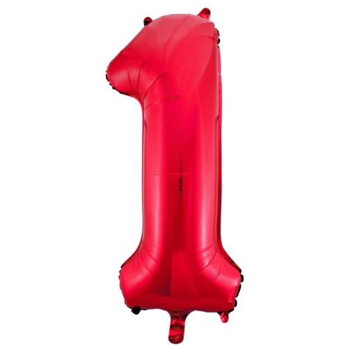 Red Number 1 34" Foil Number Balloon