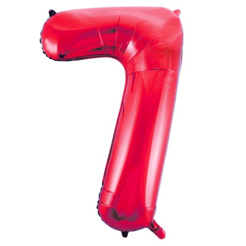 Red Number 7 34" Foil Number Balloon