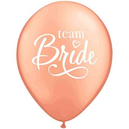 Rose Gold Team Bride 11" Hen Party Latex Balloons (6 Pack)