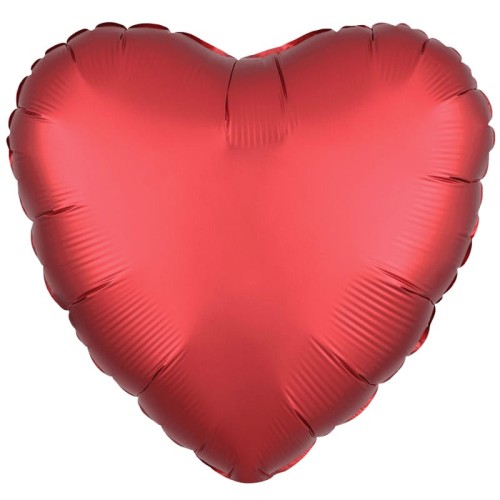 Satin Luxe Sangria Heart 18" Foil Balloon
