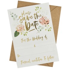Save The Date Cards with Kraft Envelopes (25 Pack)