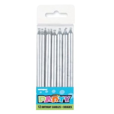 Silver Candles (12 Pack)