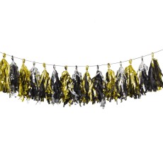 Silver and Gold Foil Tassel Garland (2.4m)