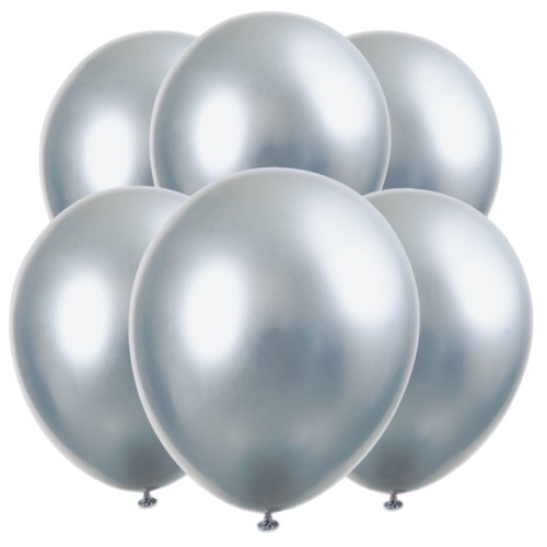 Platinum Silver Latex Balloons (6 Pack)