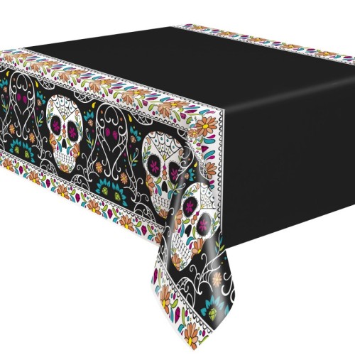 Skull Day of the Dead Rectangular Plastic Table Cover