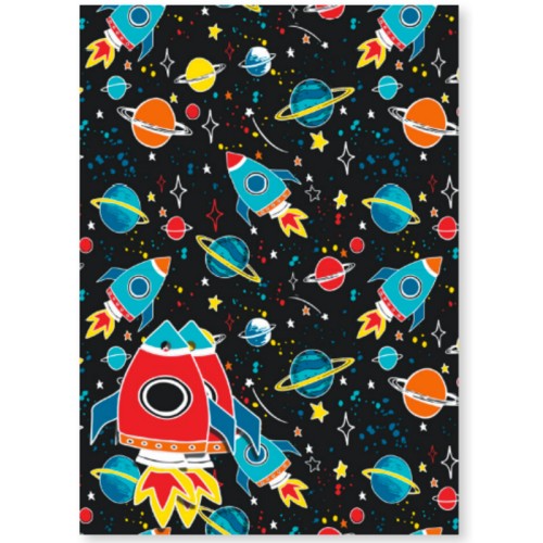 Space Party Gift Wrap Sheets & Tags (2 Pack)