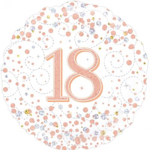 Sparkling Fizz White 18th Birthday 18" Foil Balloon