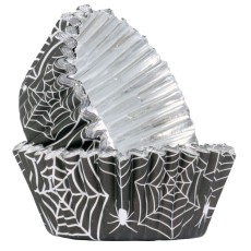 Spider Web Foil Lined Cupcake Cases (30 Pack)