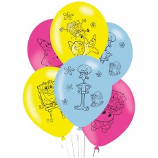 SpongeBob SquarePants Latex Balloons (6 Pack)