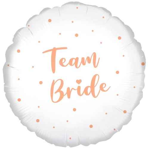 Team Bride Sparkling Fizz White 18" Foil Balloon