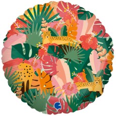Tropical Jungle Leaves & Animals Foil Balloon (18")