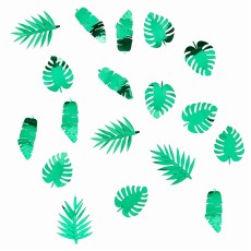 Tropical Leaf Green Foil Confetti