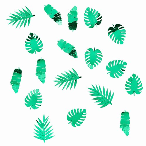 Tropical Leaf Green Foil Confetti