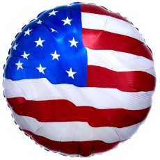 USA American Flag 18" Round Foil Balloon