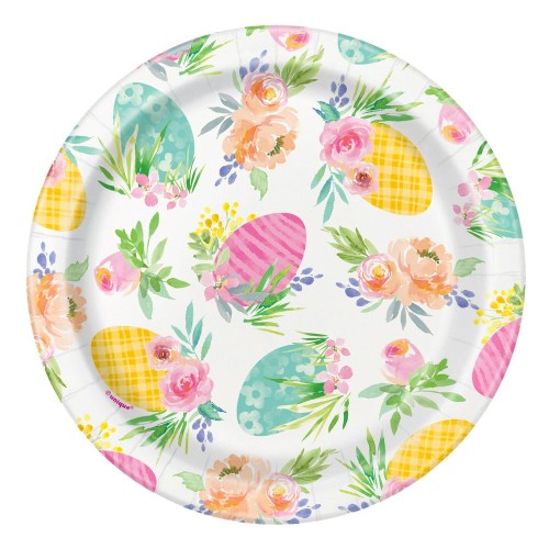 Watercolour Pastel Easter 7" Plates (8 Pack)