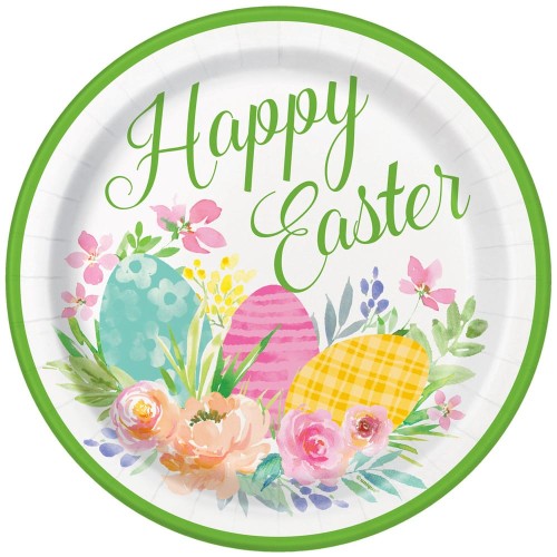Watercolour Pastel Easter 9" Plates (8 Pack)