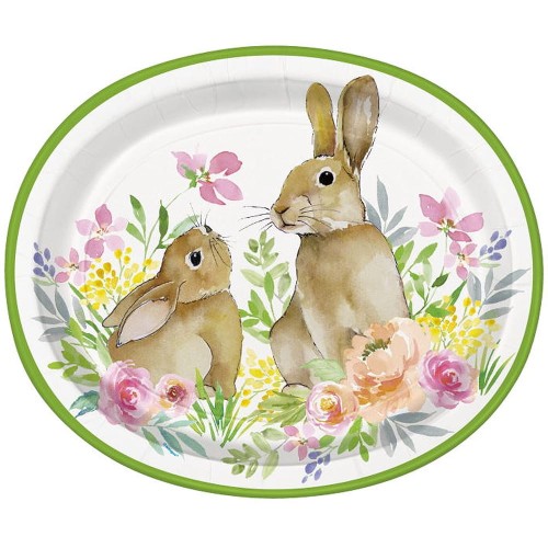 Watercolour Pastel Easter 12" Oval Plate (8 Pack)