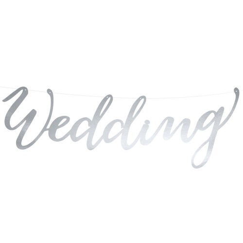 Wedding Silver Script Banner (45cm)