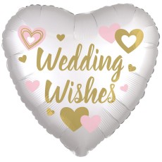 Wedding Wishes White 18" Heart Foil Balloon
