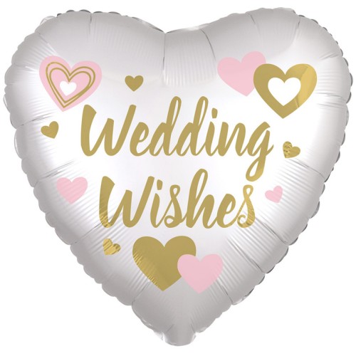 Wedding Wishes White 18" Heart Foil Balloon